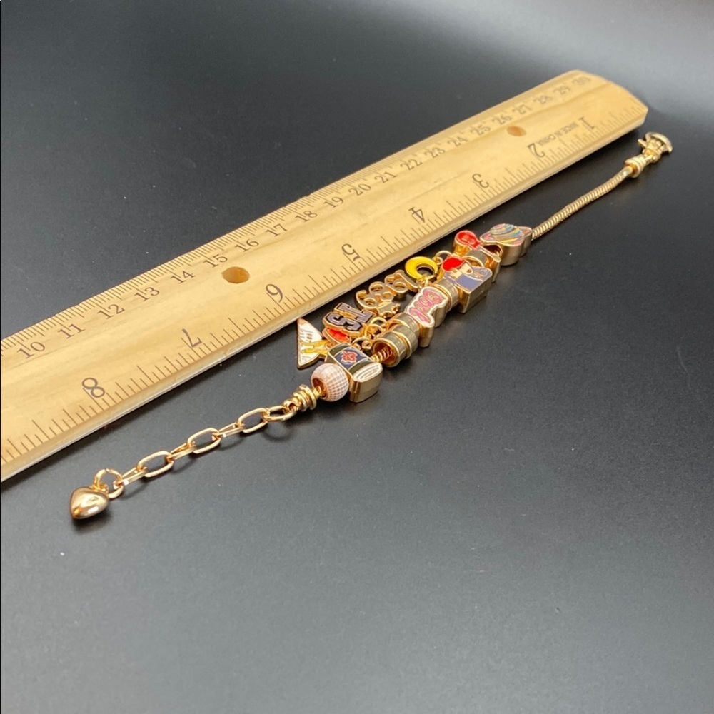 Gold Bracelet with Colorful Taylor Swift Slide Charms - Picture 6 of 6